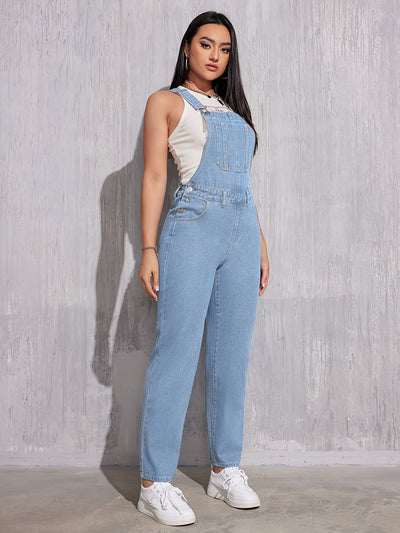 KRISTINE | Hellblauer Denim-Overall mit normaler Passform