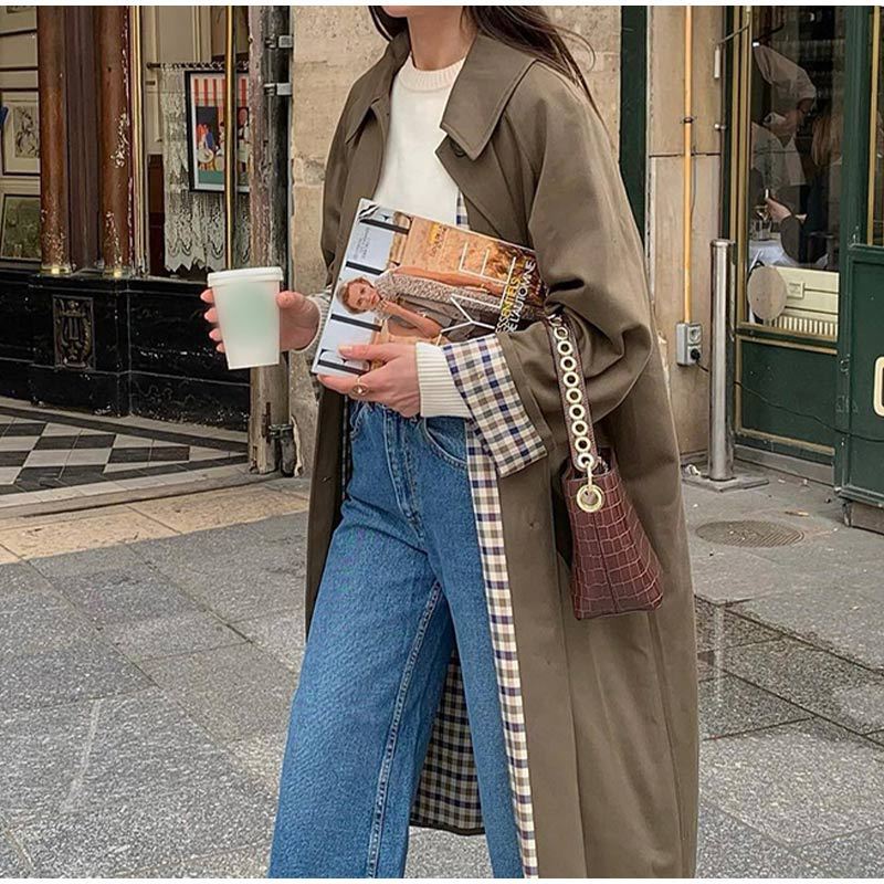 Lange Elegante Trenchcoat Dames