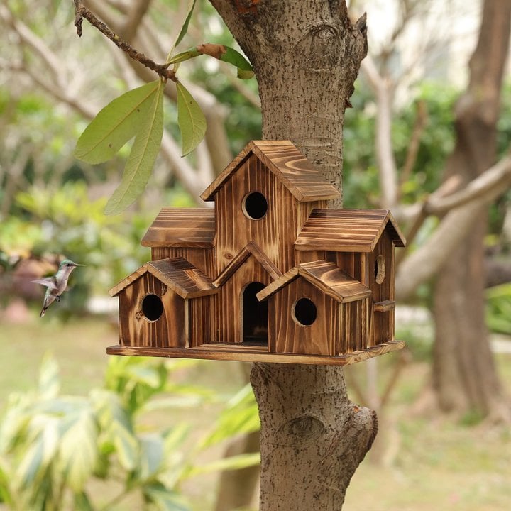 Casa para pájaros funcional WillowNest de madera