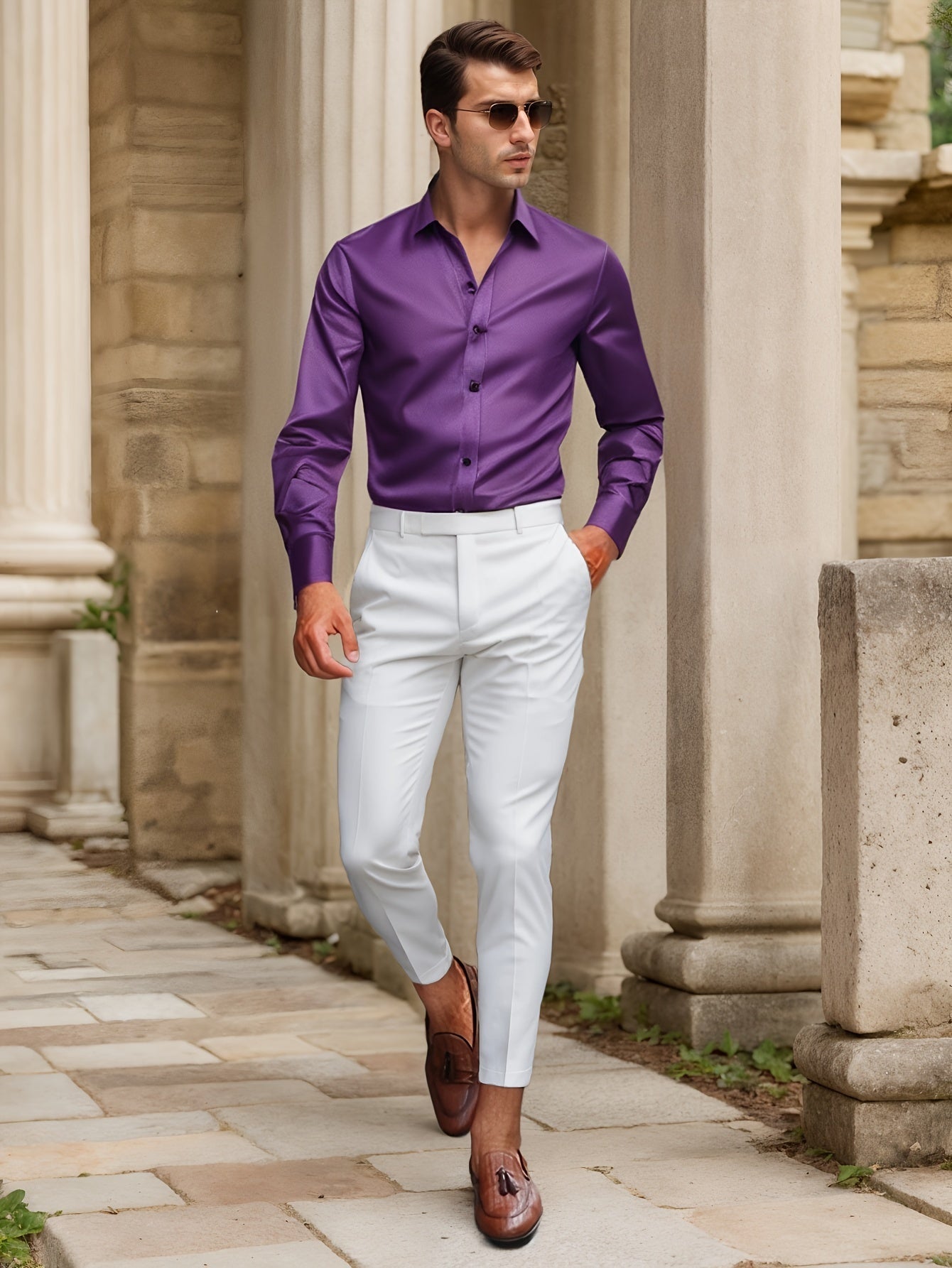 Finn | SlimFit-Stretchhemd in Uni-Farbe