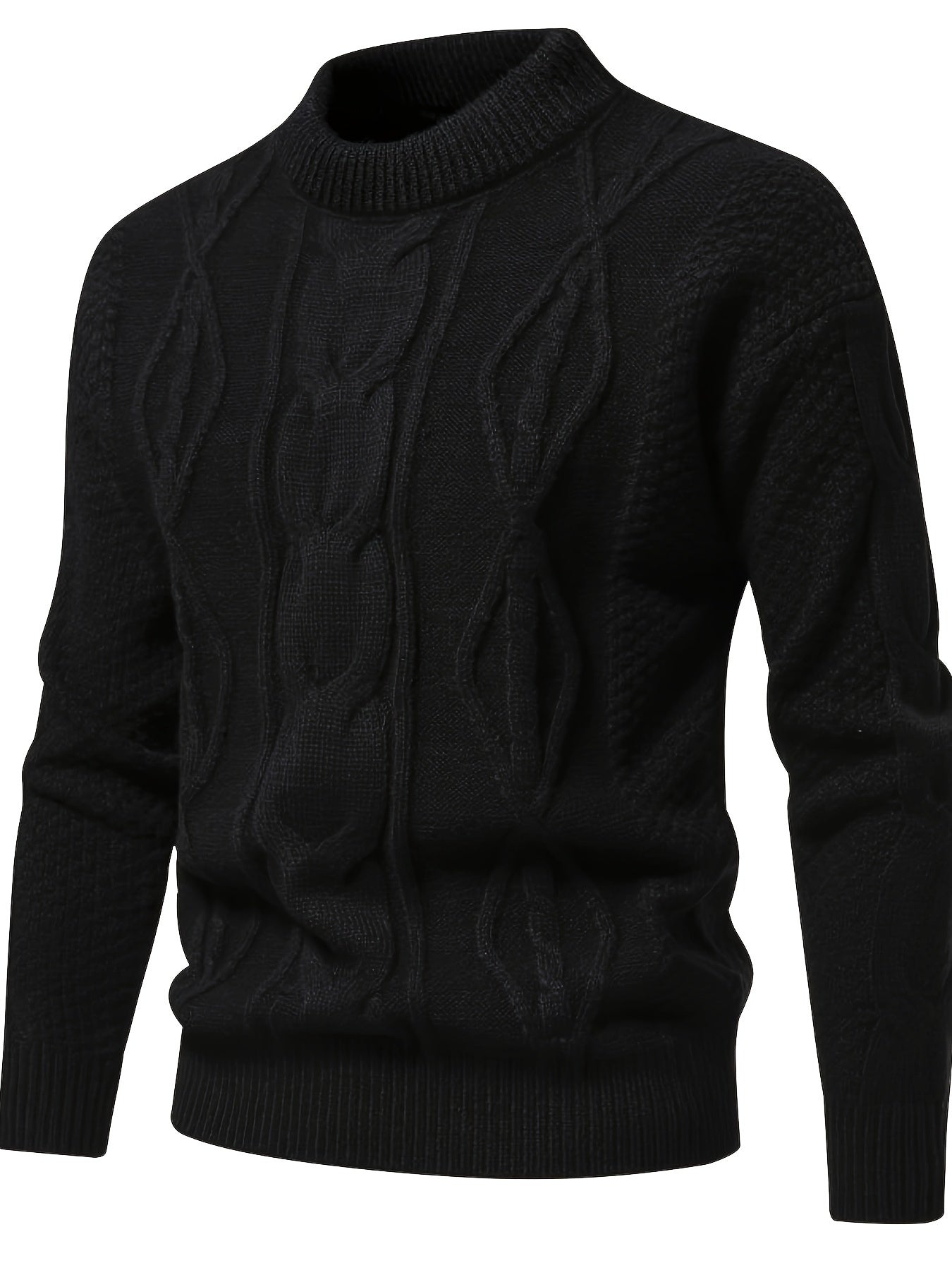 Pull en tricot uni pour homme, pull vintage