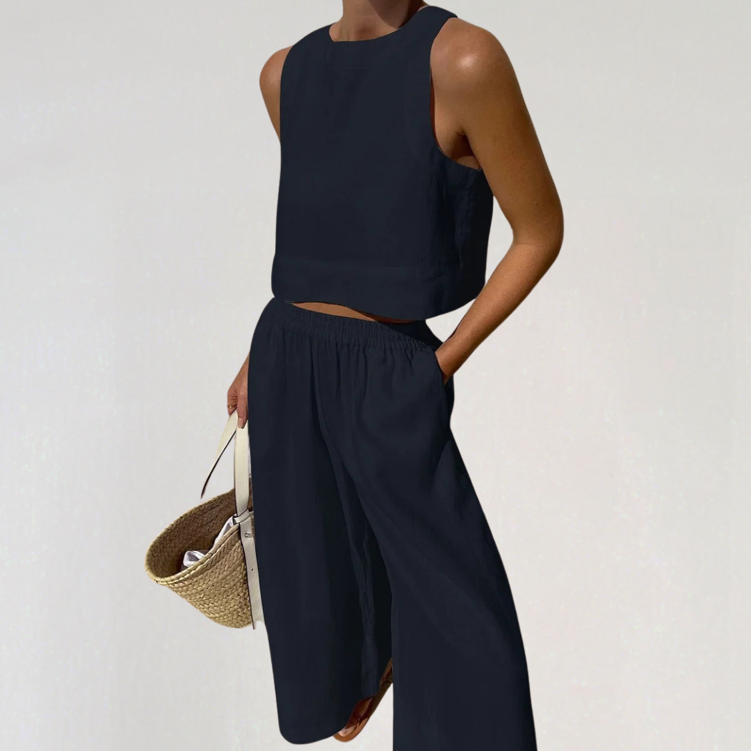 Leinen-Loungewear-Sommerset für Damen