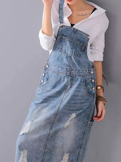 SEVERINE | Denim Trench Dress mit Schlitz - zeitlos & robust