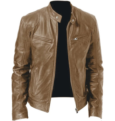 Brodie PU-Lederjacke mit Stehkragen
