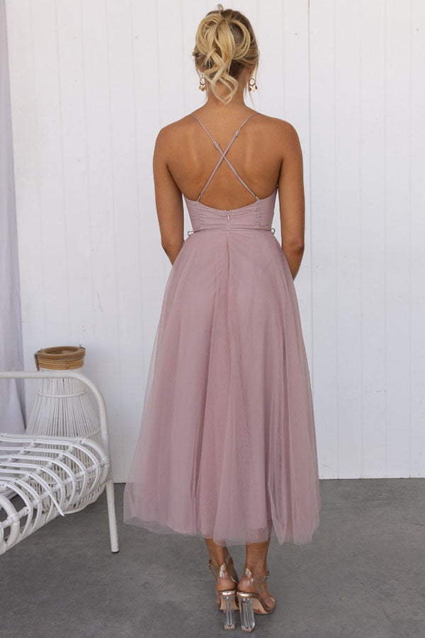 Modernes trägerloses Chiffonkleid - Embla