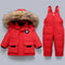 Warmer Kinder-Wintermantel Overall mit Fellkragen