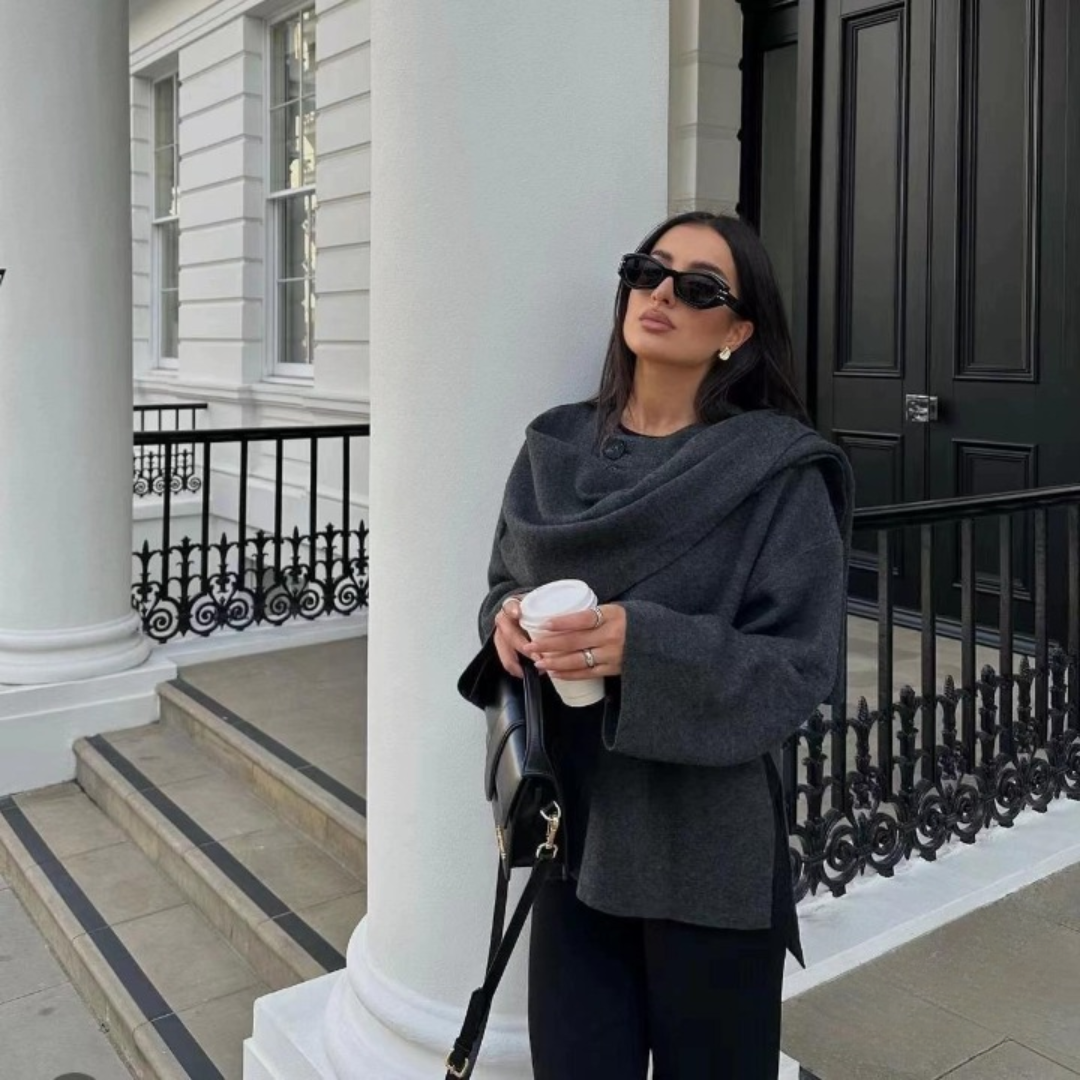 Abrigo de lana cálido para mujer