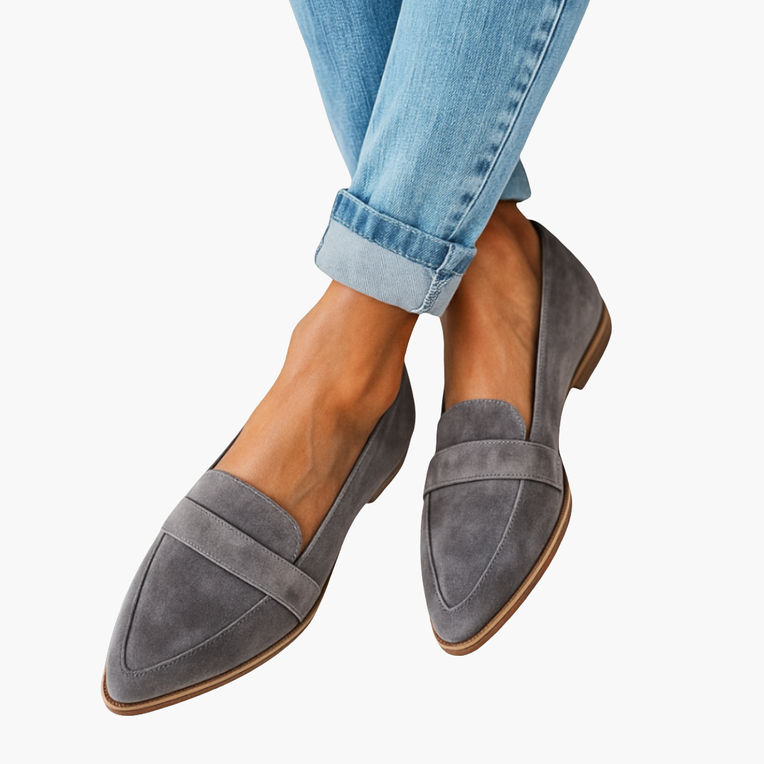 Mocassini ortopedici da donna in pelle scamosciata