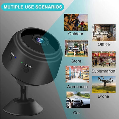 Minicámara espía Eyecam: cámara compacta de seguridad con Wi-Fi para interiores 