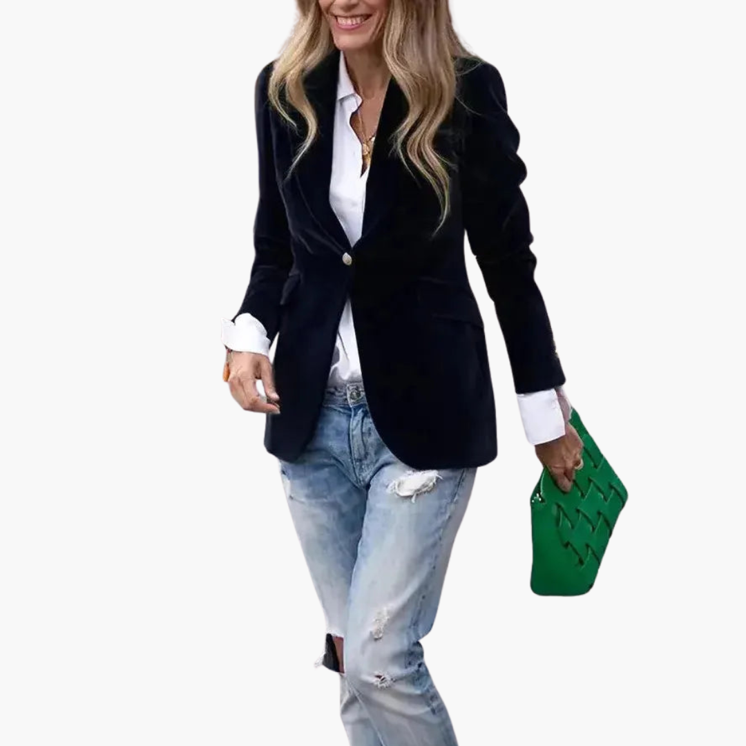 Giacca da donna a una fila in velluto