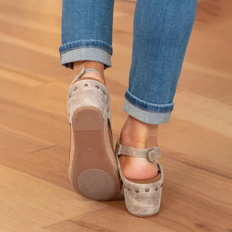 Sandales orthopédiques en cuir avec maintien supplémentaire pour femmes