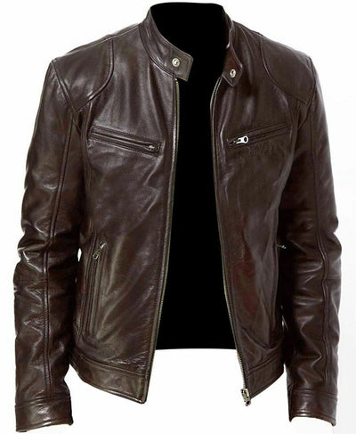 Brodie PU-Lederjacke mit Stehkragen