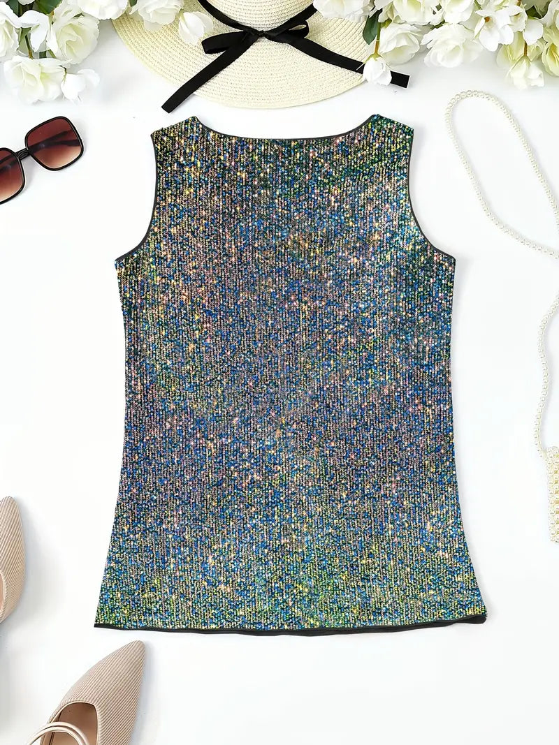 HAWA | Sequin V-Neck Top