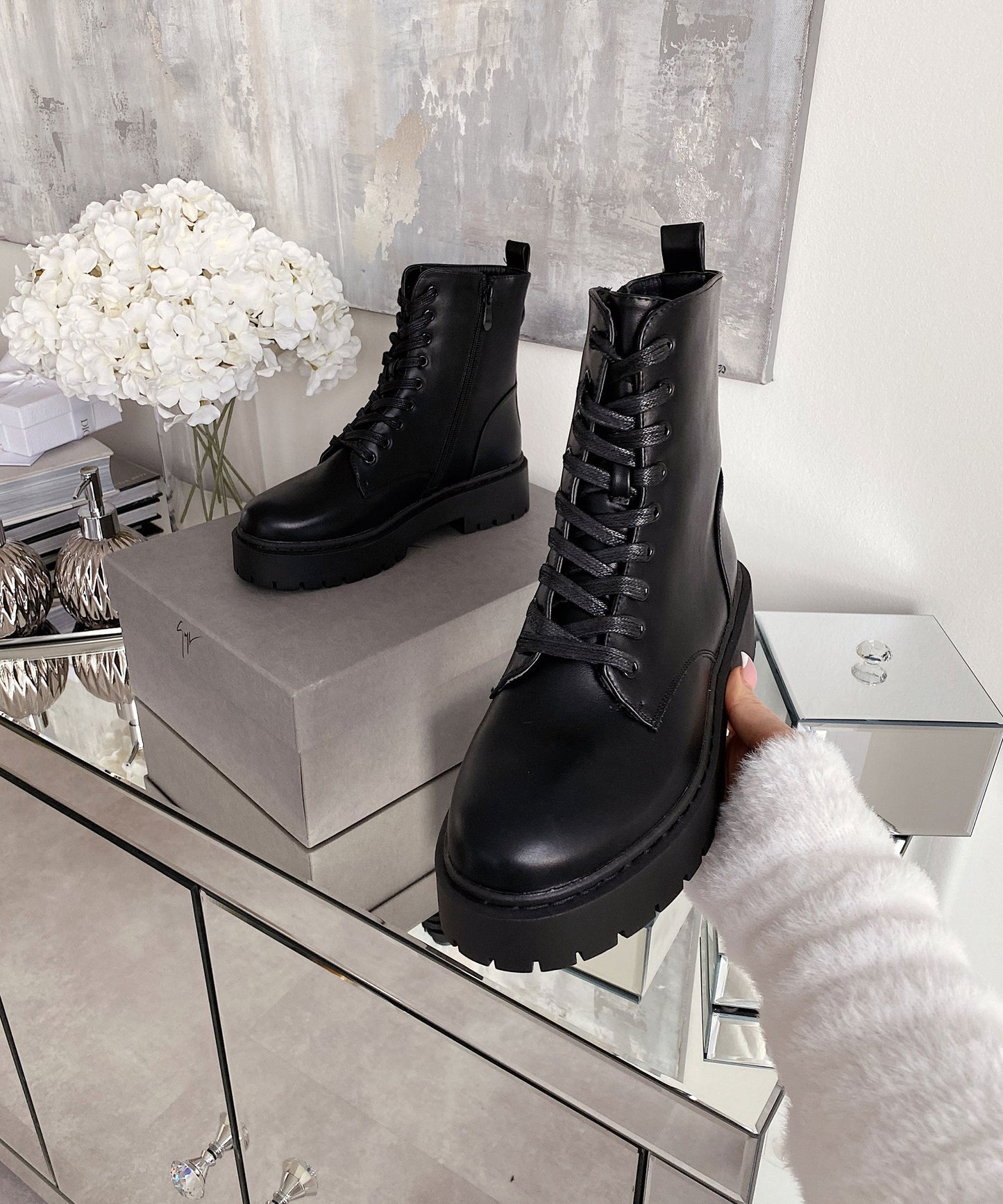 Stivali da combattimento Zeppelin da donna | Stivali con lacci e suola spessa