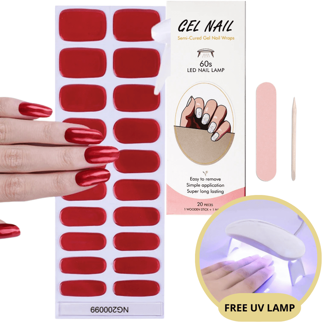 Juego de pegatinas para uñas de gel con lámpara UV