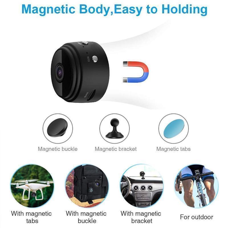 MiniVision | 1080p Magnetische WiFi Mini Kamera - Tragbare HD Sicherheitskamera mit Nachtsicht