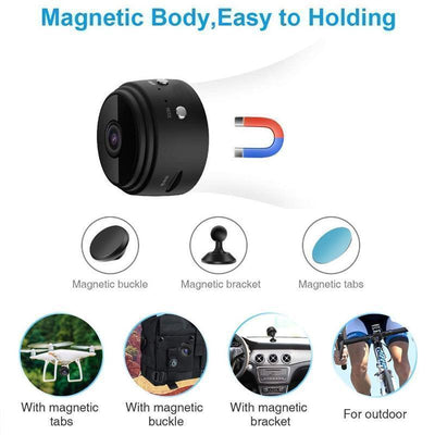 MiniVision | 1080p Magnetische WiFi Mini Kamera - Tragbare HD Sicherheitskamera mit Nachtsicht