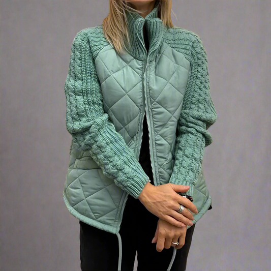 Μπουφάν με επένδυση και πλεκτά μανίκια