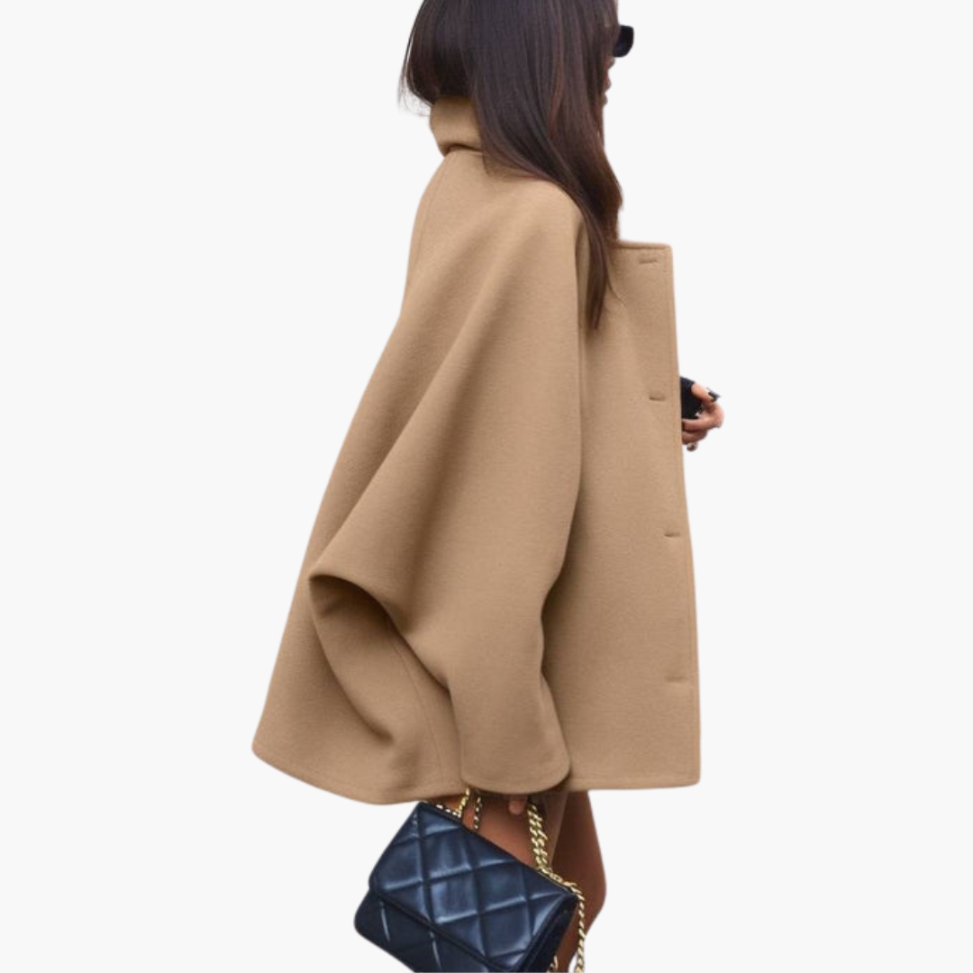 Damen Wollmantel mit Knöpfen