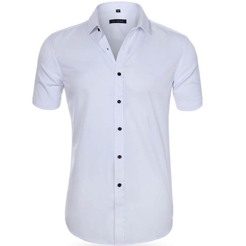 Breathable, wrinkle-resistant short-sleeve shirt for men