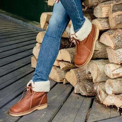 Wasserdichte Fleece-Damenstiefel mit warmem Wollfutter - Ideal für den Winter