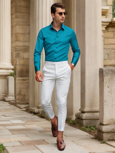 Finn | SlimFit-Stretchhemd in Uni-Farbe