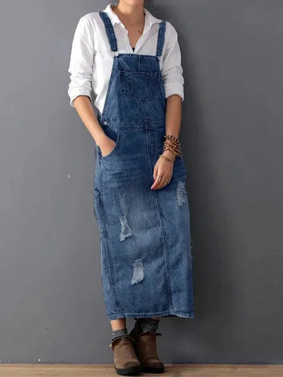 SEVERINE | Denim Trench Dress mit Schlitz - zeitlos & robust