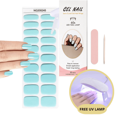 Juego de pegatinas para uñas de gel con lámpara UV