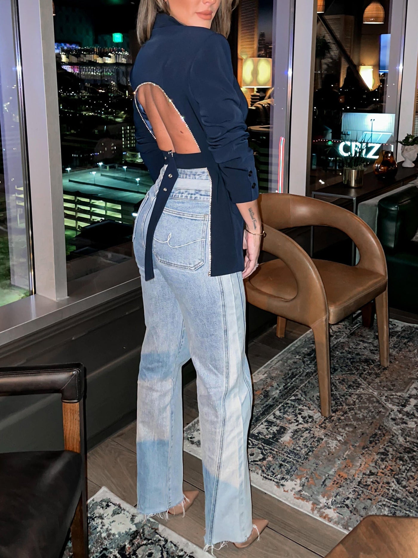 EDJANE | Blazer mit offenem Rücken