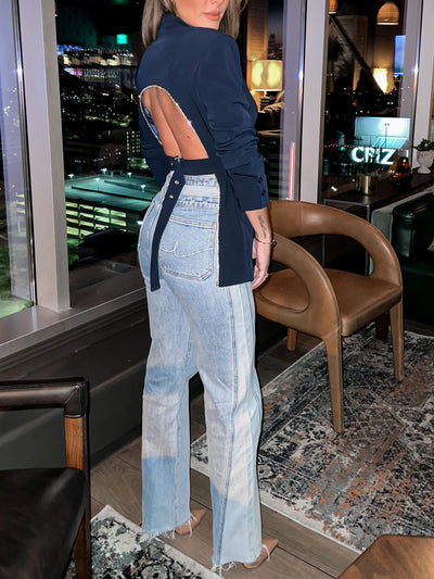 EDJANE | Blazer mit offenem Rücken