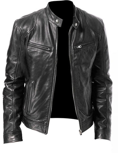 Brodie PU-Lederjacke mit Stehkragen