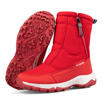 Botas de invierno para mujer con cremallera lateral: botas de nieve impermeables, antideslizantes y duraderas con forro cálido.