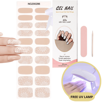 Juego de pegatinas para uñas de gel con lámpara UV