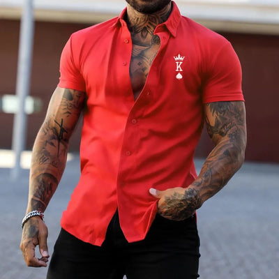 KINGZ - Enganliegendes Kurzarm-Shirt aus elastischem Stoff