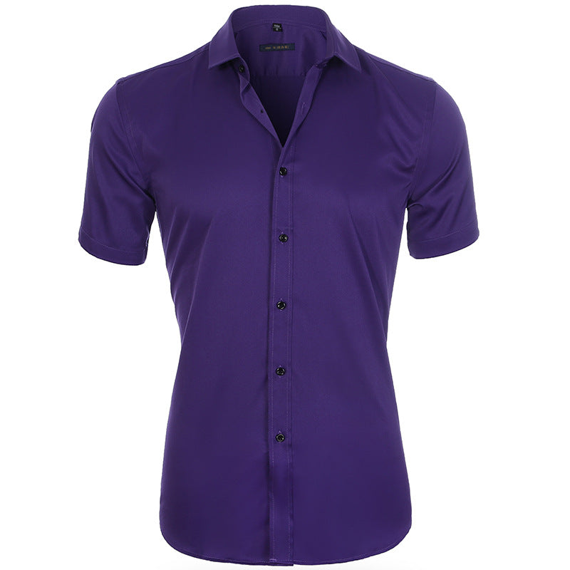 Breathable, wrinkle-resistant short-sleeve shirt for men