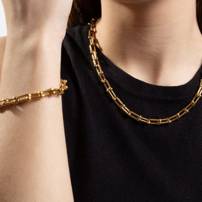 Isla | Pulsera de cadena bañada en oro resistente al agua - Ajuste ajustable