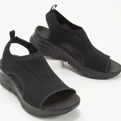 Damen-Sandalen - Sportlicher Slip-On - Luftiges Mesh - Dämpfende Sohle