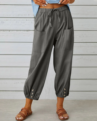 Luftige Hose - Lässiger Stil mit elastischem Saum und Taschen