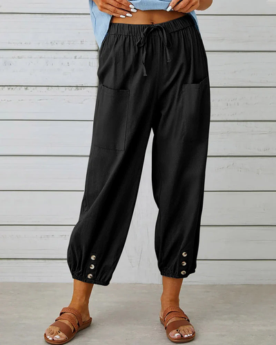Luftige Hose - Lässiger Stil mit elastischem Saum und Taschen