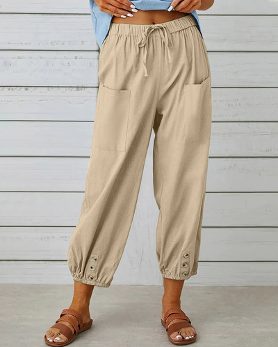Luftige Hose - Lässiger Stil mit elastischem Saum und Taschen