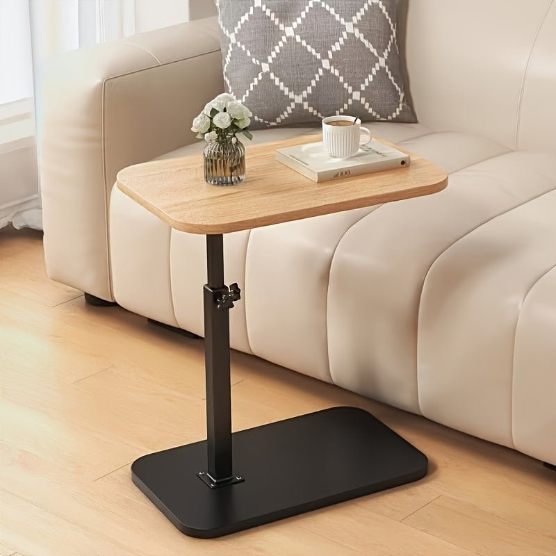 ADJUSTA - Verstellbarer Beistelltisch mit Holzplatte und Metallgestell
