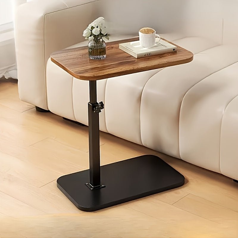 ADJUSTA - Verstellbarer Beistelltisch mit Holzplatte und Metallgestell