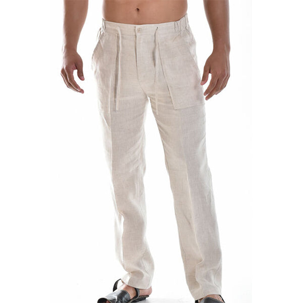 Sommerliche Leinenhose für Männer mit elastischem Bund
