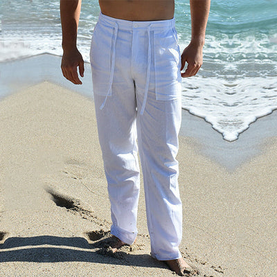 Sommerliche Leinenhose für Männer mit elastischem Bund