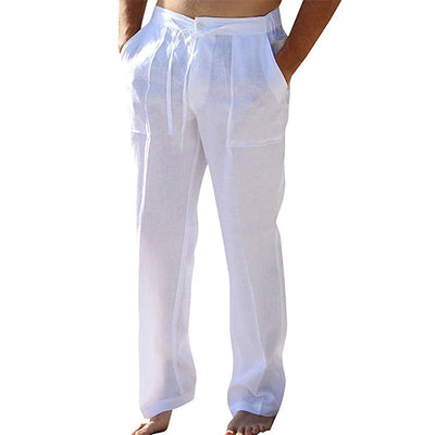 Sommerliche Leinenhose für Männer mit elastischem Bund