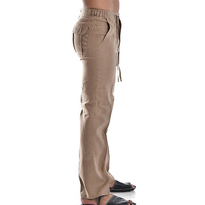 Sommerliche Leinenhose für Männer mit elastischem Bund