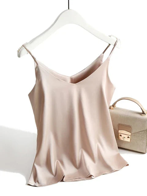 SilkBreeze – Basic Seidentop für Damen mit Spaghettiträgern