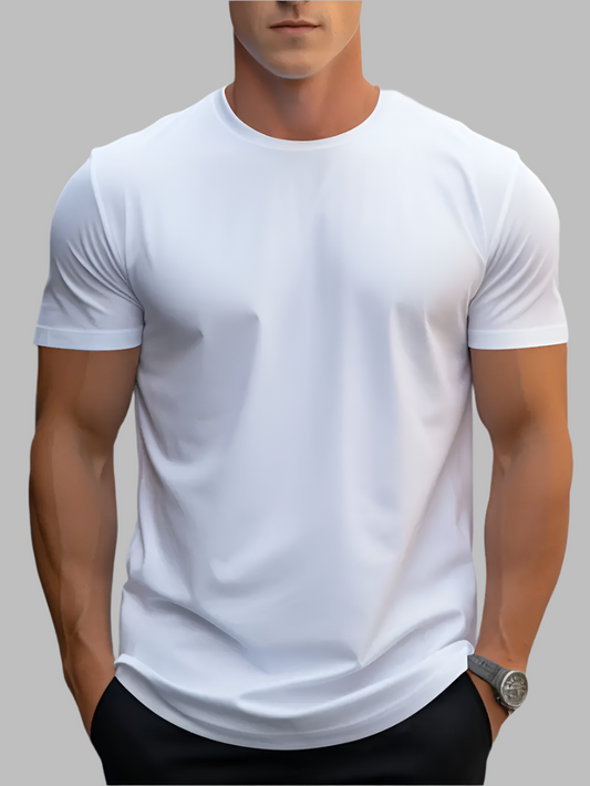 Camiseta blanca de hombre con mangas cortas