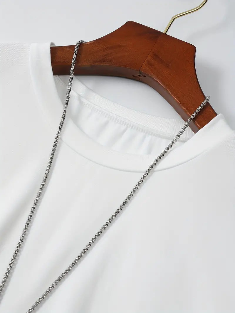 Άσπρο ανδρικό T-shirt με κοντά μανίκια