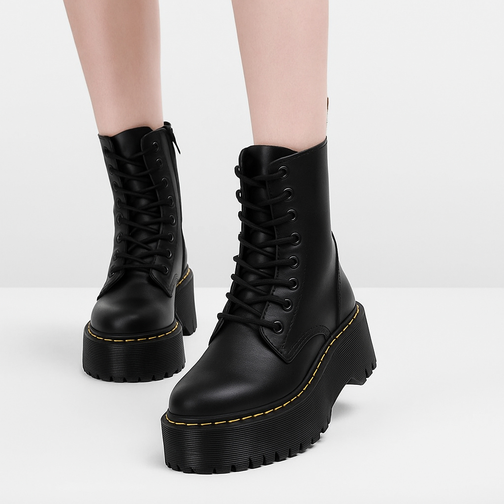 Leather boots black